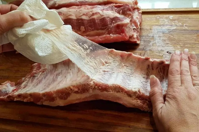 remove membrane from ribs