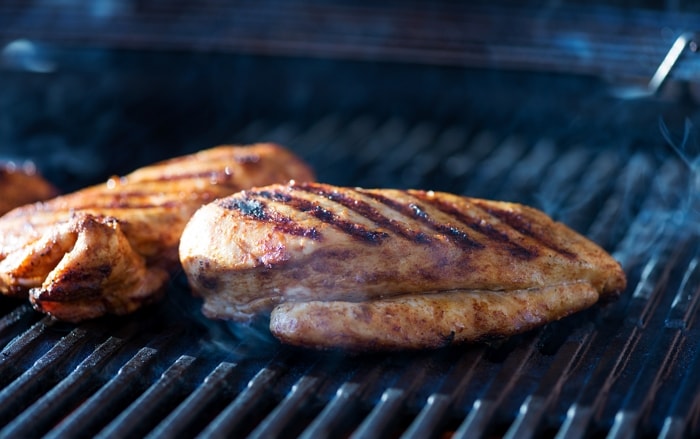 grill marks on the grilled chicken breast