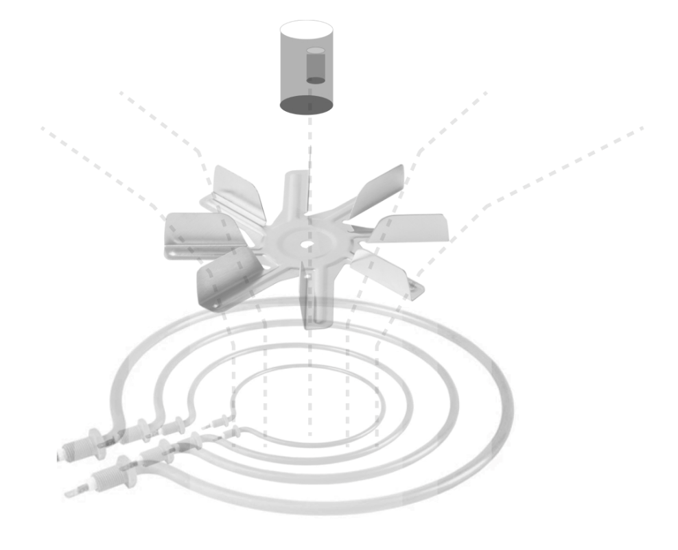 Dome Air fryer convection fan