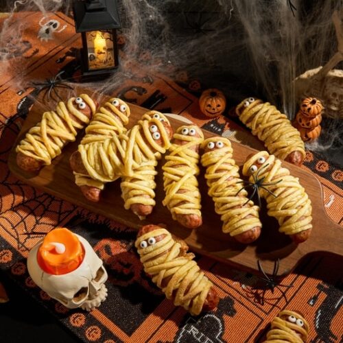 halloween mummy bratwurst