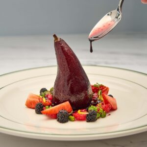 sous vide poached pears