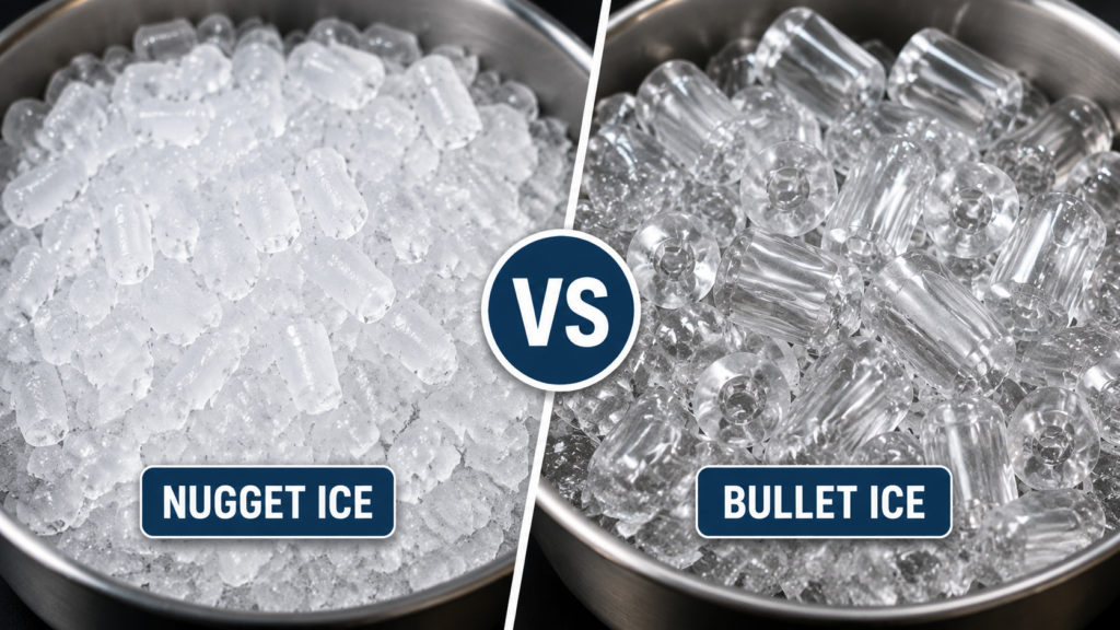 All Ice Bullet Ice vs Nugget Ice: Differences, Melt Rate & Best Uses